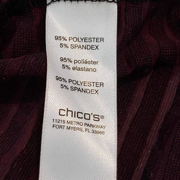 Easywear By Chicos Slinky Knit Cardigan Jacket Size 3 US XL Geometric LS Red - Picture 7 of 9